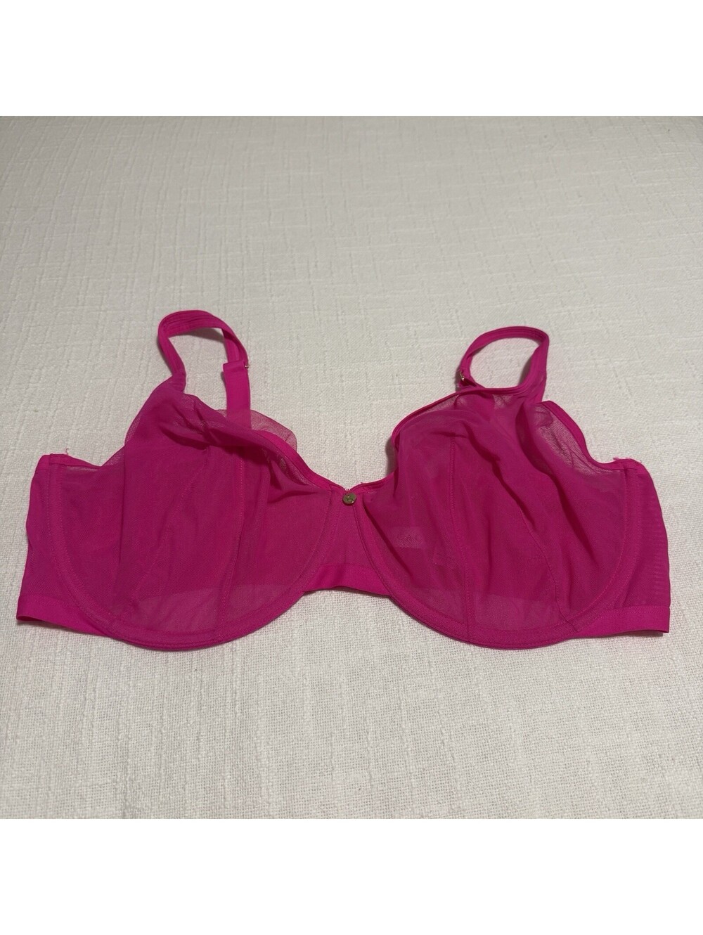 Cacique 42F Mesh Unlined T Shirt Bra Pink Glow Med Coverage Underwire